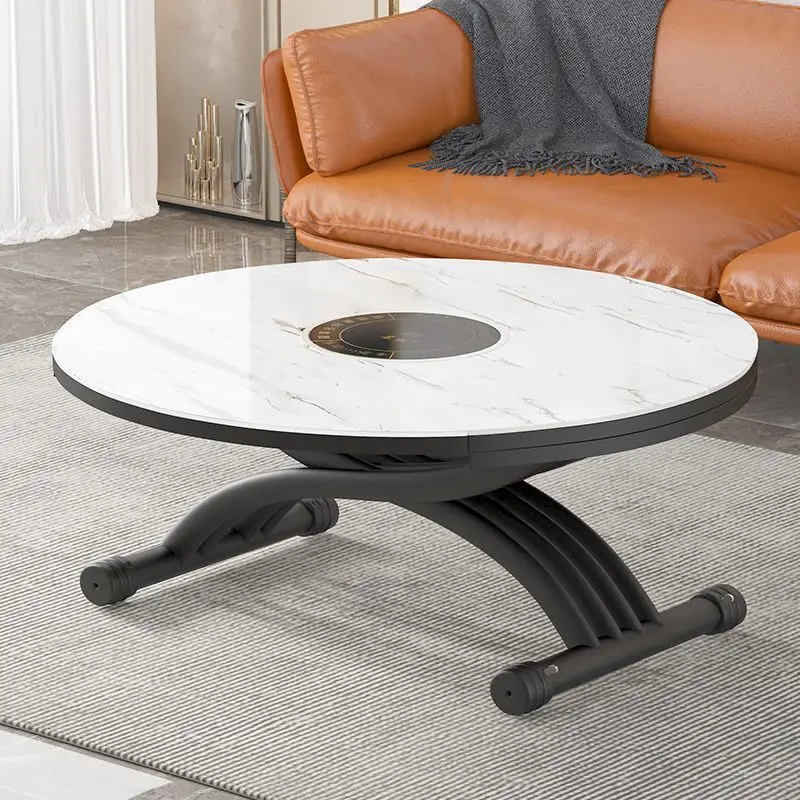 

Small apartment coffee table dining table two-in-one dual-purpose lifting rock slab multi-functional living room dining table