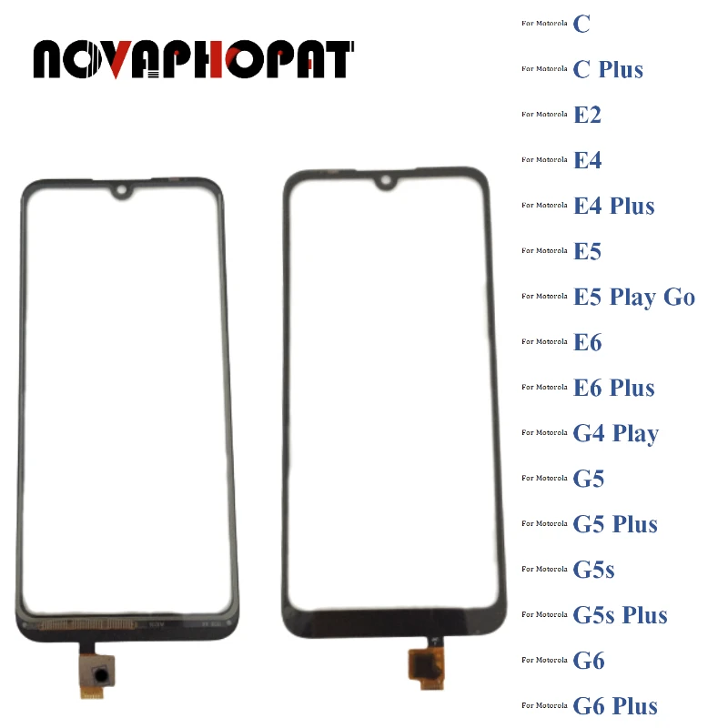 Novaphopat Tested Sensor For Motorola Moto C E2 E4 E5 E6 G4 G5 G5s G6 Play Go Plus Touch Screen Digitizer Front Glass Lens Panel