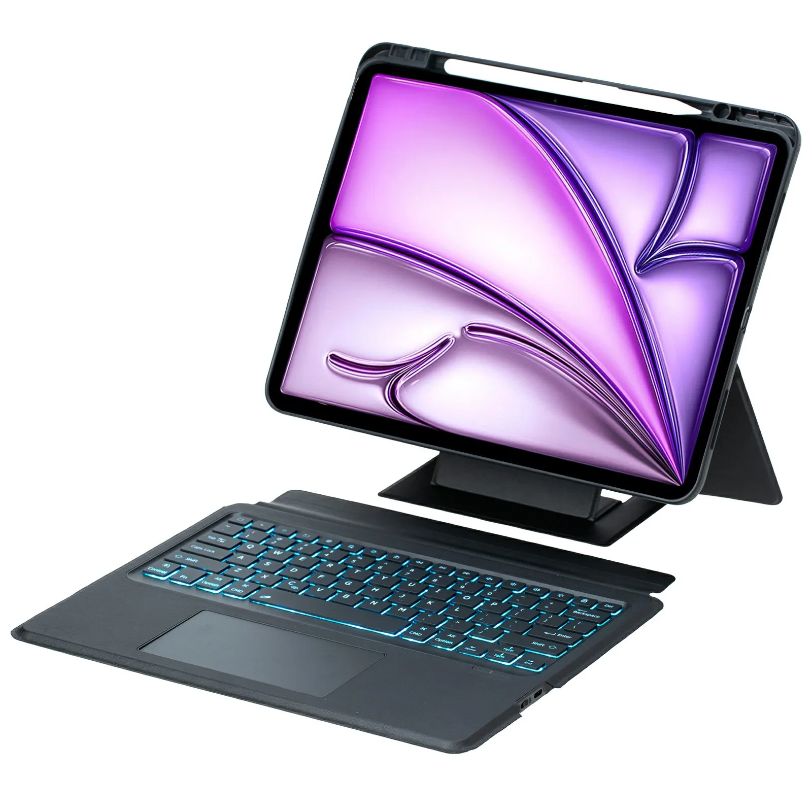 

Bluetooth-совместимая клавиатура для iPad Air 13 (2025) / (2024) / iPad Pro 12.9 (2022) / (2021) / (2020) / (2018) Чехол-подставка