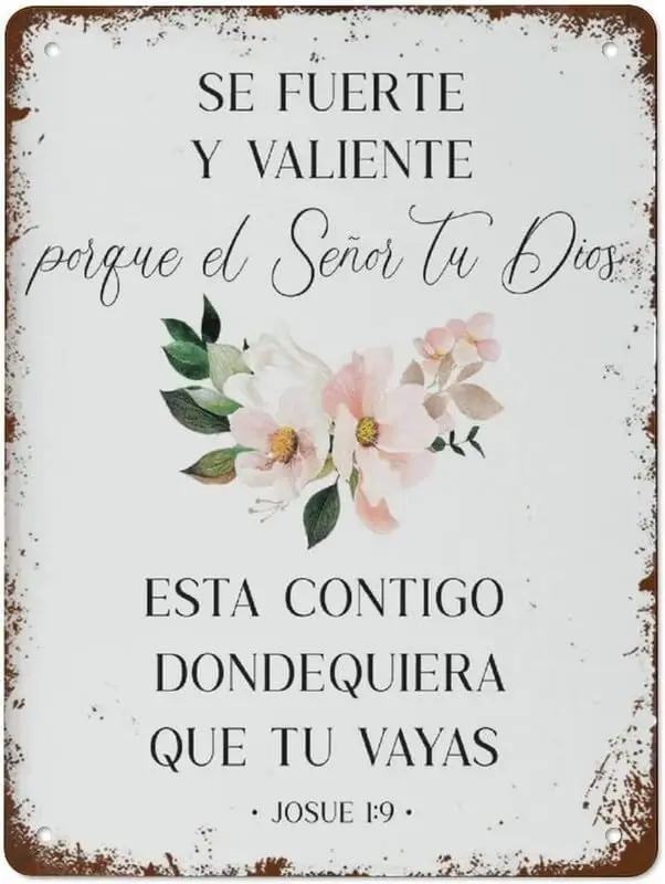 Vintage Metal Signs Spanish Bible Verse Print Spanish Retro Poster Wall Art Tin Sign Funny Decorations For Home Farm Office Club