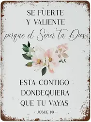 Vintage Metal Signs Spanish Bible Verse Print Spanish Retro Poster Wall Art Tin Sign Funny Decorations For Home Farm Office Club