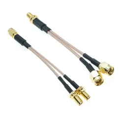 SMA Male to 2X SMA Male Female Jack Plug Crimp Connector Y type Splitter Combiner jumper RF Coax Coaxial cable pigtail RG316