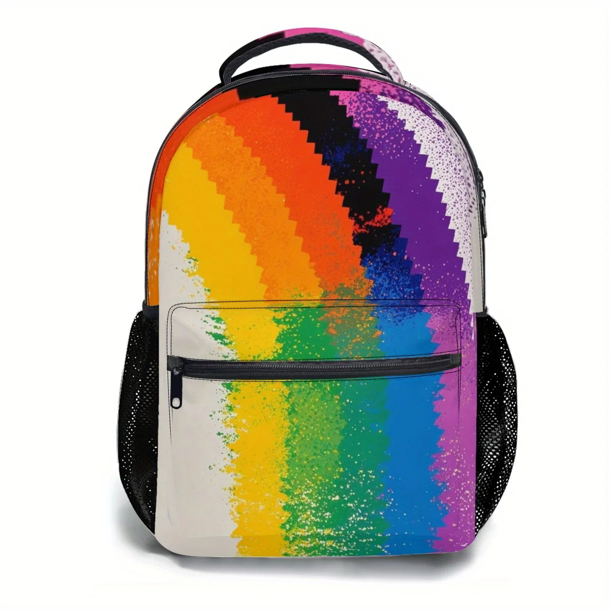 Rainbow Backpack - Lightweight School Travel Backpack with Tablet Pocket, Adjustable Shoulder Straps, Zipper Closure