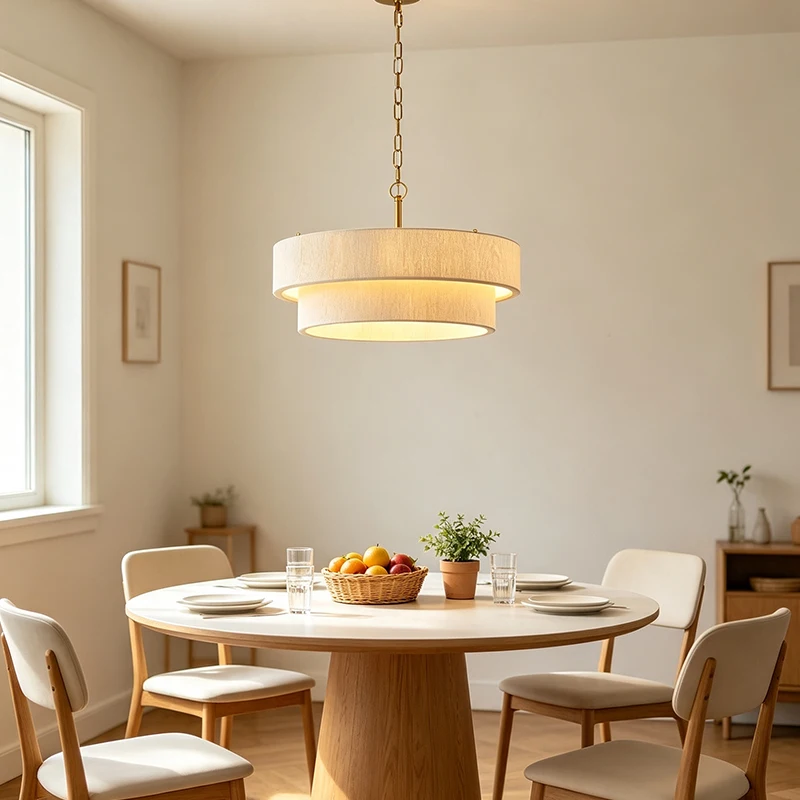 Hemp Rope Double Layer Pendant Light Rural Hanging Lamp Adjustable Height Chandelier Hotel Kitchen Island Dining Living Room