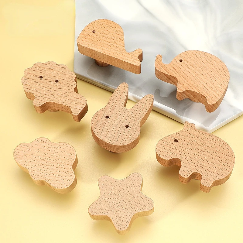 1pcs Wooden Hook Creative Nordic Cute Animal Hook Wall Hanging Coat Hook Home Decoration Solid Wood Hook Kitchen Accessories