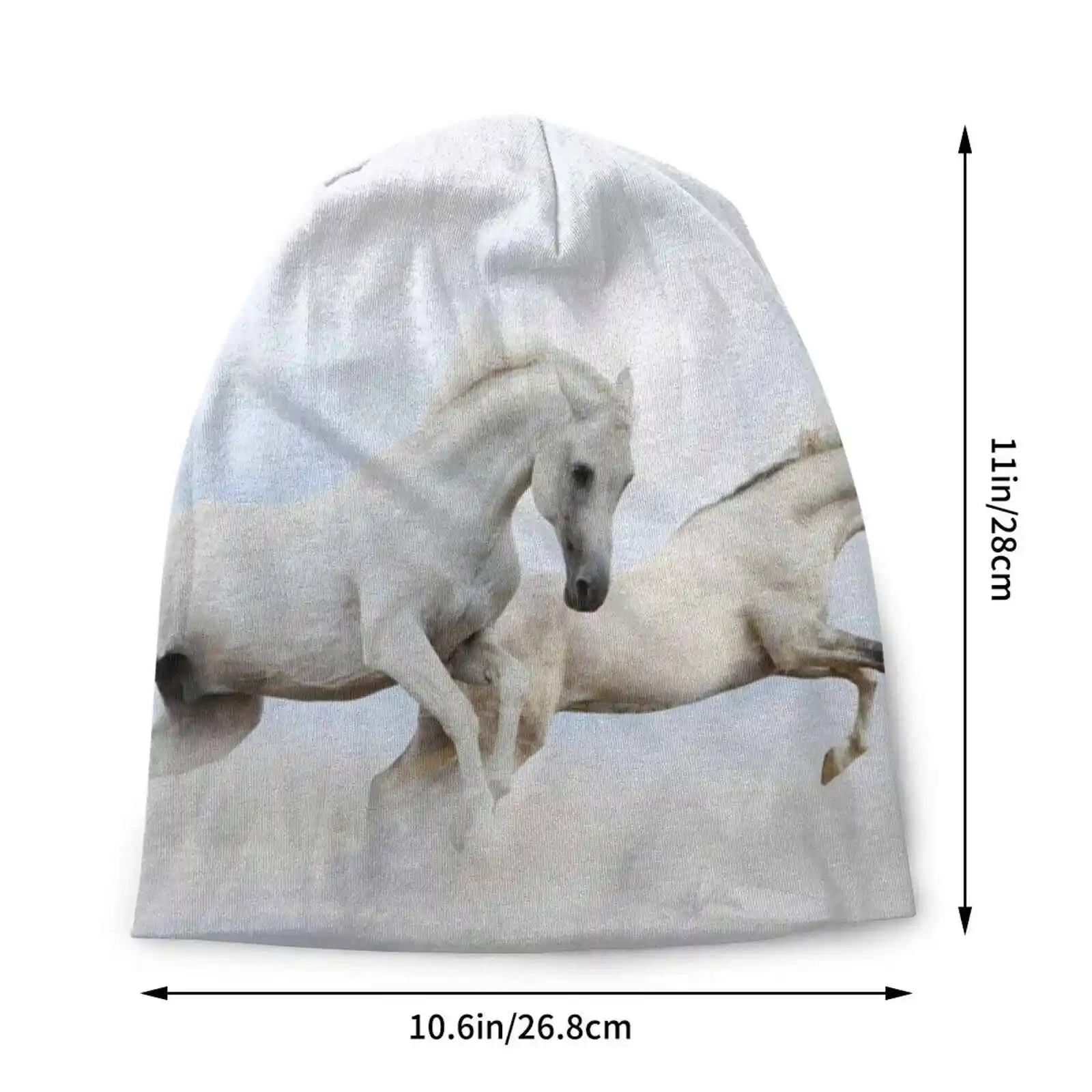 Horses Knitted Hat Warm Beanie Outdoor Caps Animals The Beautiful White Horses The Beautiful Horse Equine I Love You