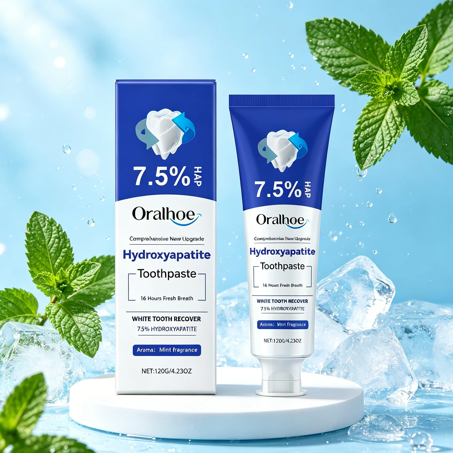 Hydroxyapatite Teeth Whitening Enamel Repair Toothpaste, Remove Coffee Smoke Stains, Fresh Breath for Sensitive Teeth Oral Care