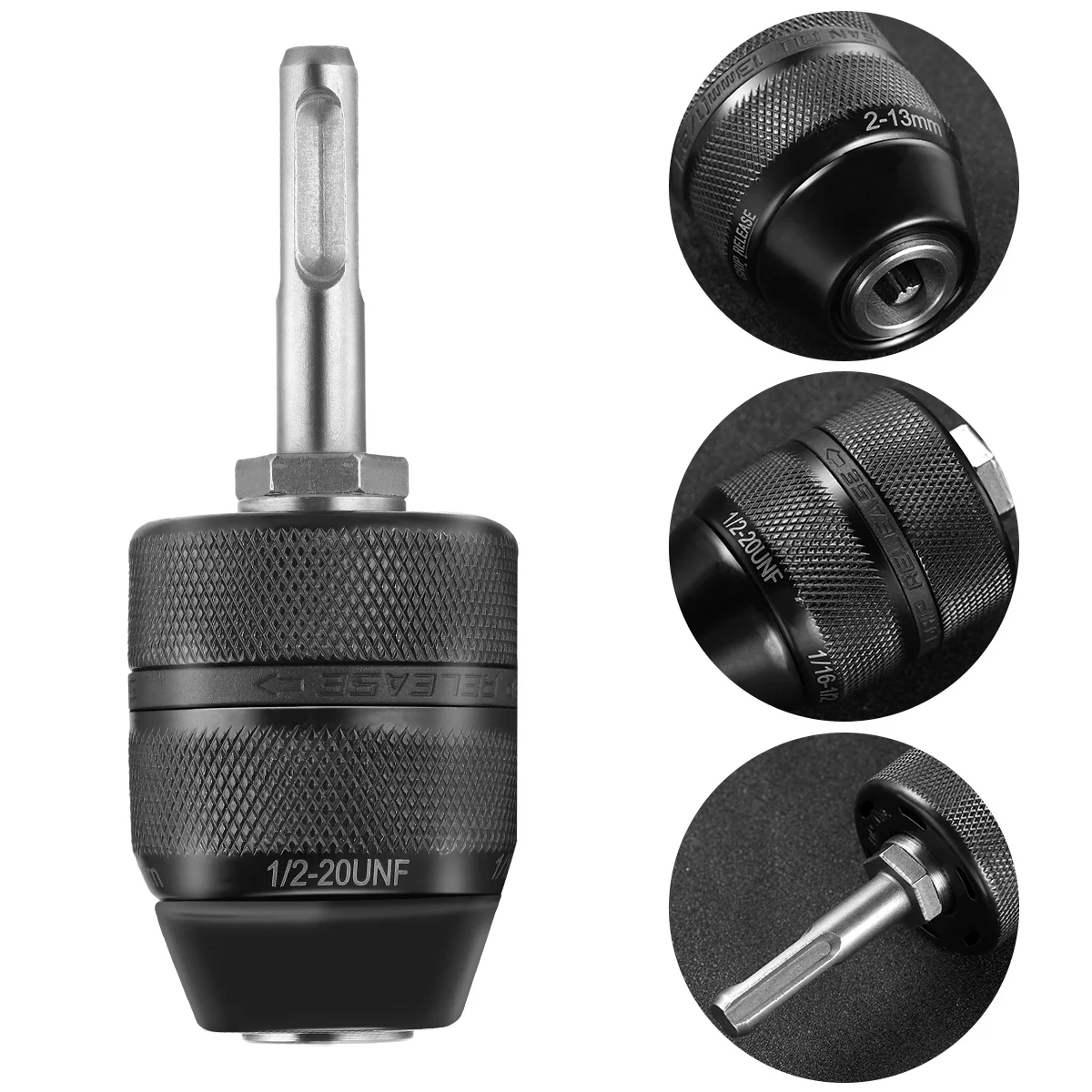 مثقاب تشاك 2-13 مم محول سبائك الألومنيوم بدون مفتاح للحفر وتأثير سائق بت قفل دعم تصميم أسنان السقاطة