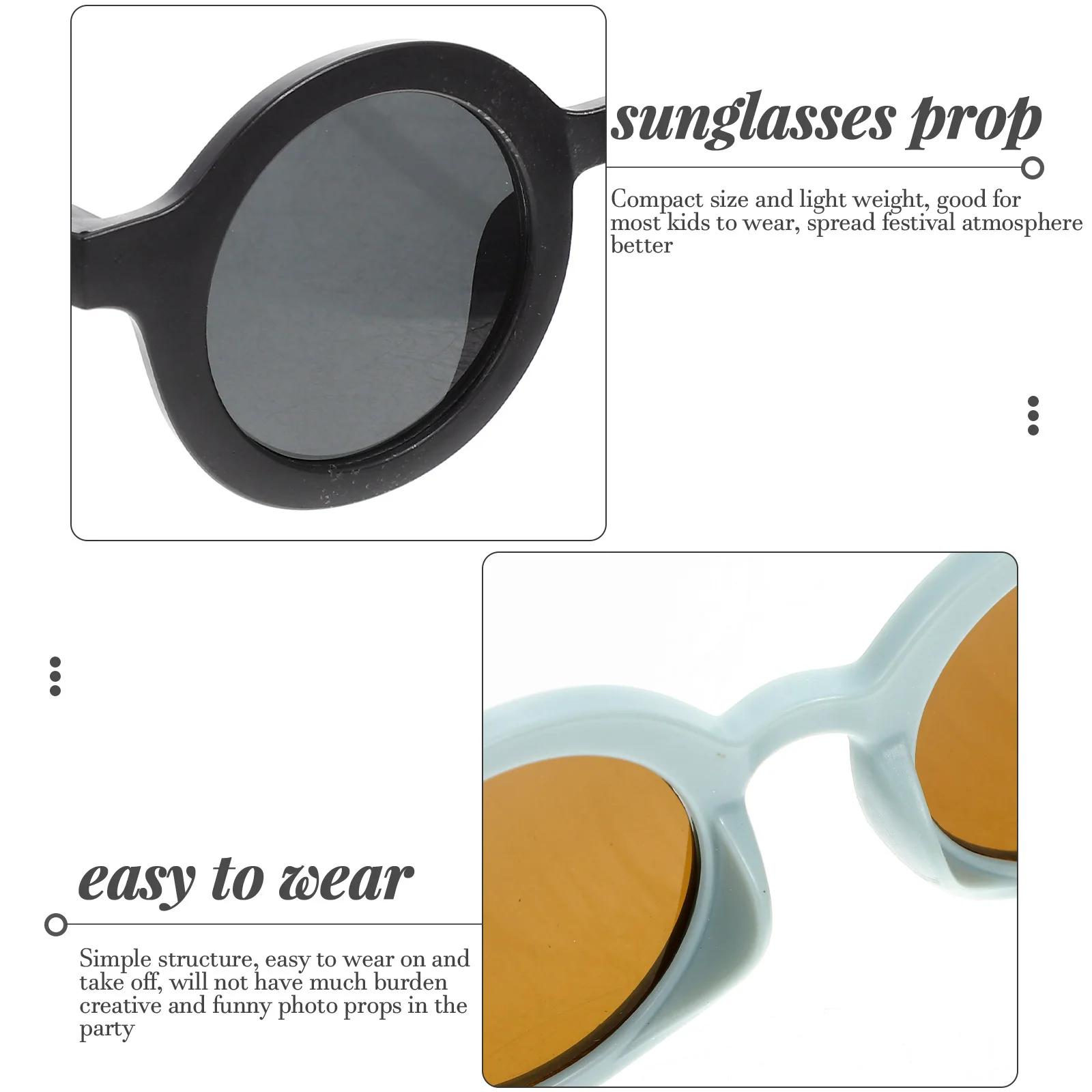 

5Pairs Children Sun Glasses Cute Funny Shapes for Kids Party Accessories Lightweight Easy to Wear Eye Glasses for Toddler