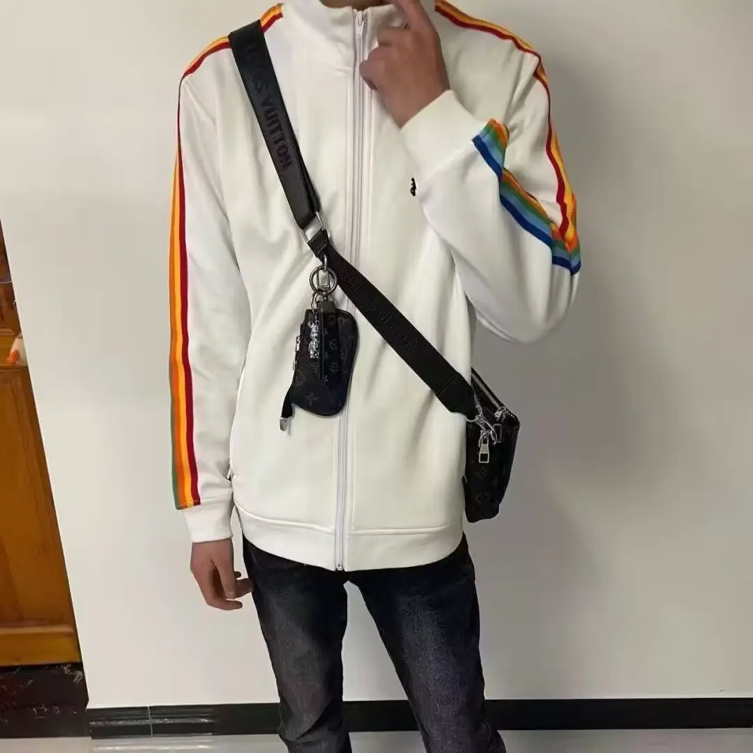 

Джет с радужной вышивкой, простое ленивое модное японское пальто в стиле Харадзюку, художественное модное универсальное повседневное пальто из полиэстера