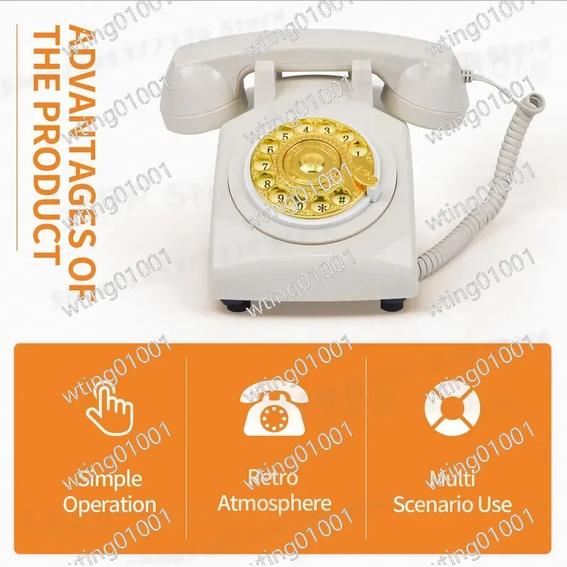 for Vintage Wedding Phone Audio Guestbook Wired Voicemail Turntable for Home Party Recording Keepsake Retro Style Decoration