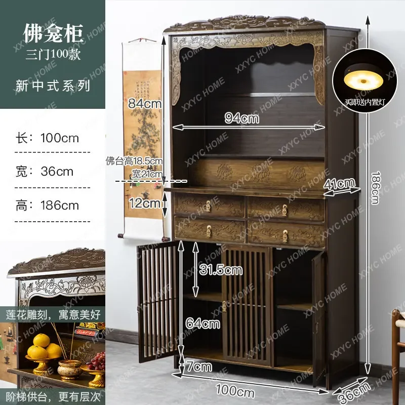 Buddha Cabinet Sacrifice Shrine God of Wealth Bodhisattva Sacrifice Table Buddha Statue Household Sacrifice Table