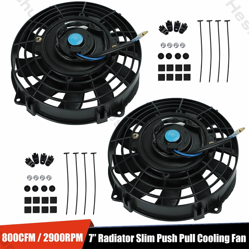 

Pair Universal 7Inch 12V 80W Car Air Conditioning Electronic Radiator Cooling Fan Blade Electric Cool Mounting Kit