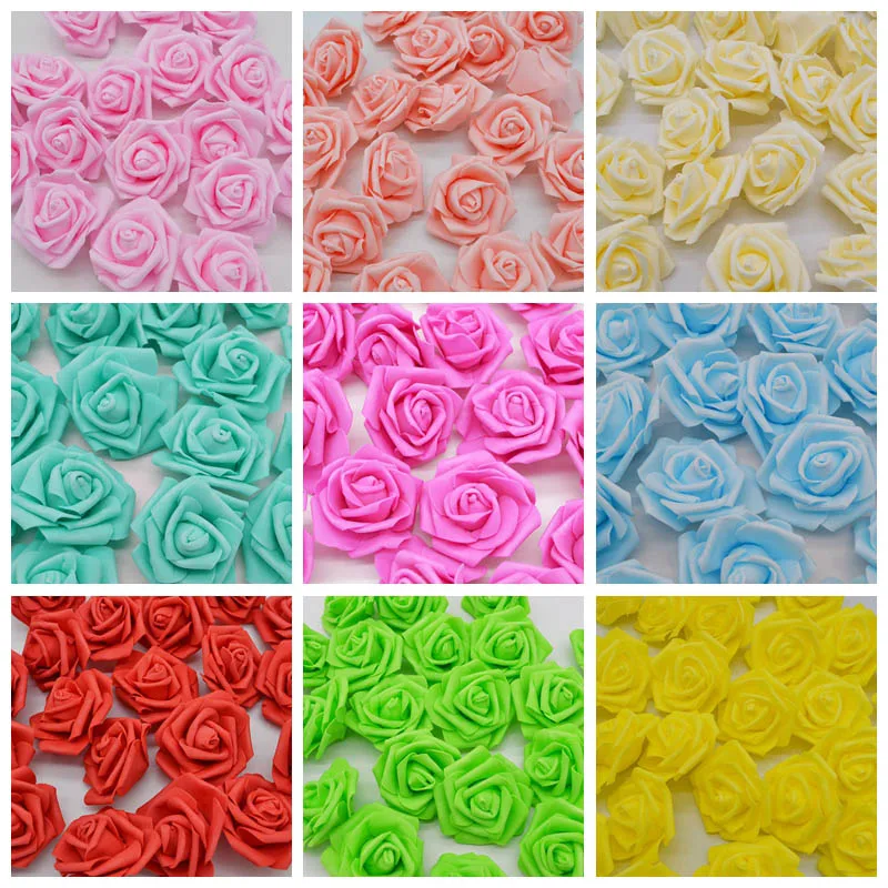 10/20pcs 6cm PE Foam Rose Flowers Artificial Flowers For Home Wedding Deco Bride Bouquet Scrapbooking DIY Birthday Gift Supplies