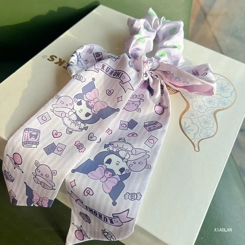 

Kawaii Sanrio Kuromi Kawaii Sanrio Hello Kitty Cute Pink My Melody Hair Tie Fashionable Sweet Ribbon Hair Accessory Set