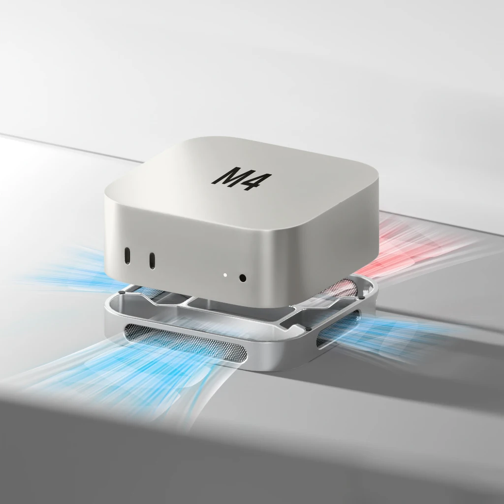 Desktop Stand for Mac mini M4/M4 Pro Computer Riser Dustproof Base Heat Dissipation Bracket Aluminum Alloy Cooling Holder Dock