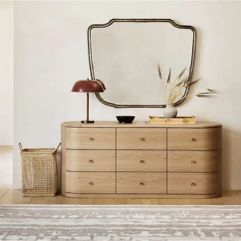 Simple nine-draw style, new style with curved edges, large storage space and practical