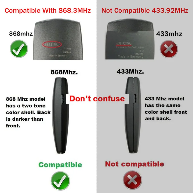 MARANTEC 868MHz Digital 302 304 382 384 313 321 323 868 Garage Door Remote Control Duplicator 868.3MHz Clone Gate Remote Control