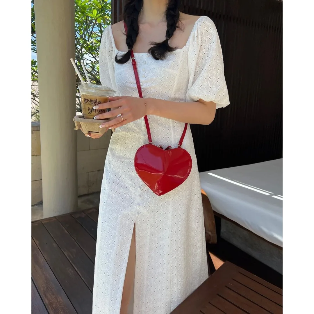 

Romantic Embroidered Dress Korean Style Spring Autumn Winter Casual Length Regular Fit Single Piece Online Exclusive for Women