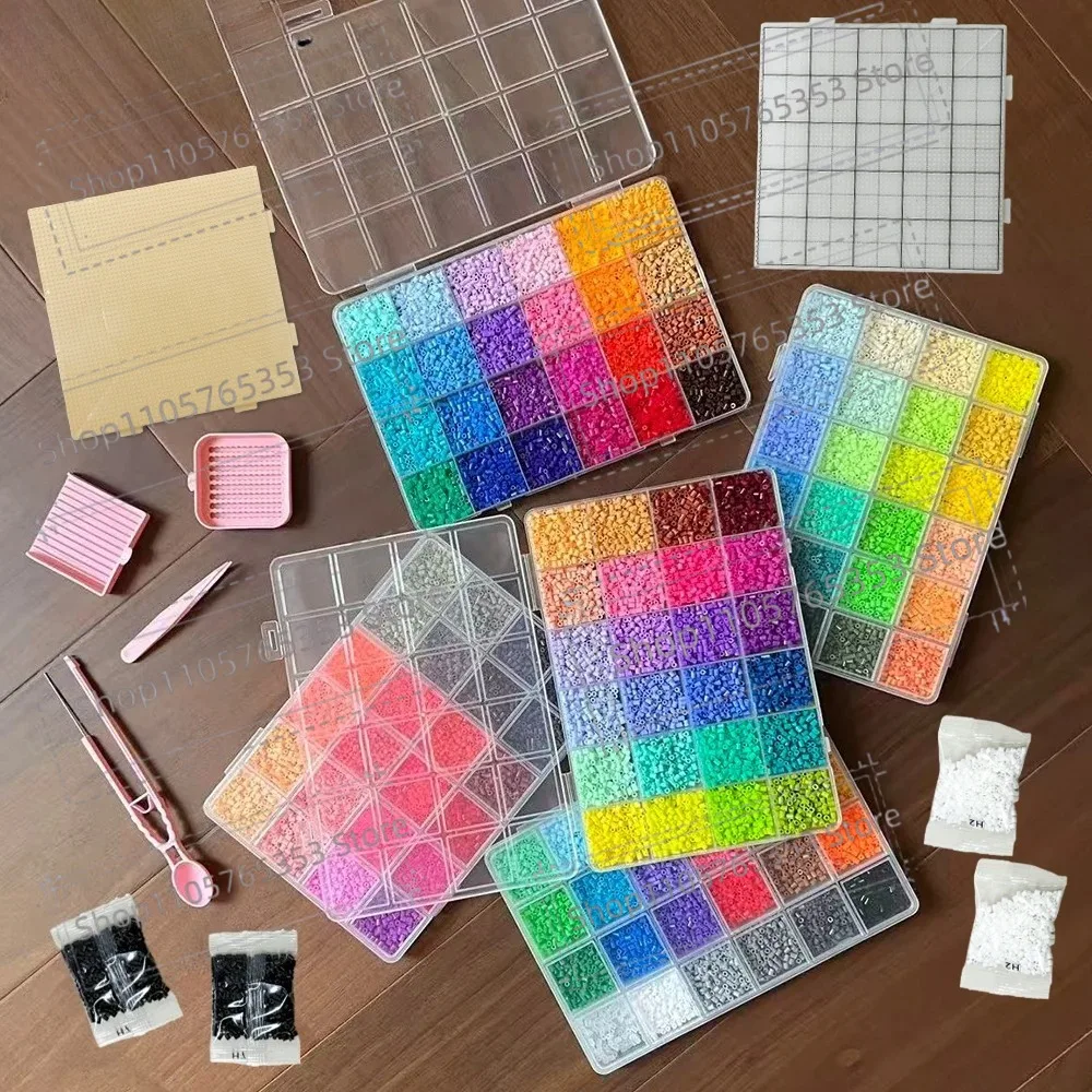 24colours 2.6mm Mini Beads Set Complete Set of Bean Stuffing Material Package,bead Assembly Tools DIY Craft Kit for Adults