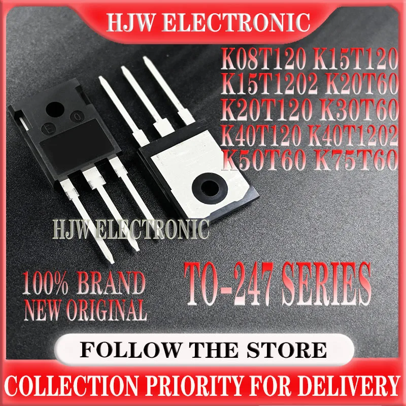 Tubo IGBT TO-247 Nuevo 5 Piezas/K08T120 K15T120 K15T1202 K20T60 K20T120 K30T60 K40T120 K40T1202 K50T60 K50T60A K75T60