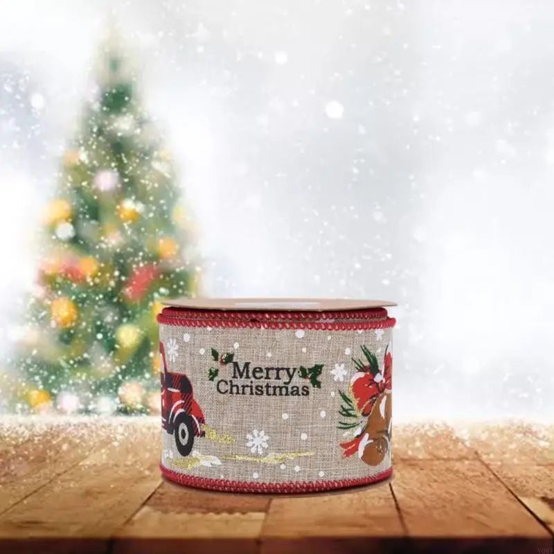 Nastro Natale per ghirlande fai -da -te per decorazioni per avvolgimento per feste natale materiale a doppio cablato