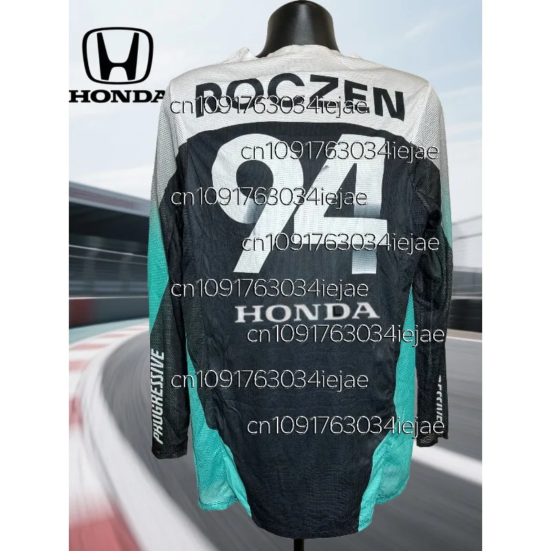 

Мужская и женская летняя футболка с длинными рукавами для гонок на мотоциклах, дышащая трикотажная форма для мотокросса, униформа для любителей езды на велосипеде, фанатов Honda