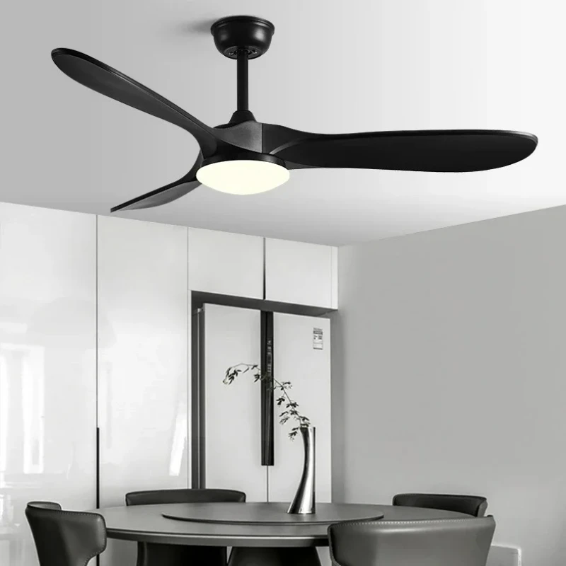 

60 Inch Ceiling Fan Industrial Vintage ABS Ventilator with Light Remote Control Decorative Blower Retro Large Fans