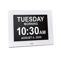 Wall Cabinet Day LED Display Alarm Mount Photo Frame 10 Inch LCD Digital Dementia Clock