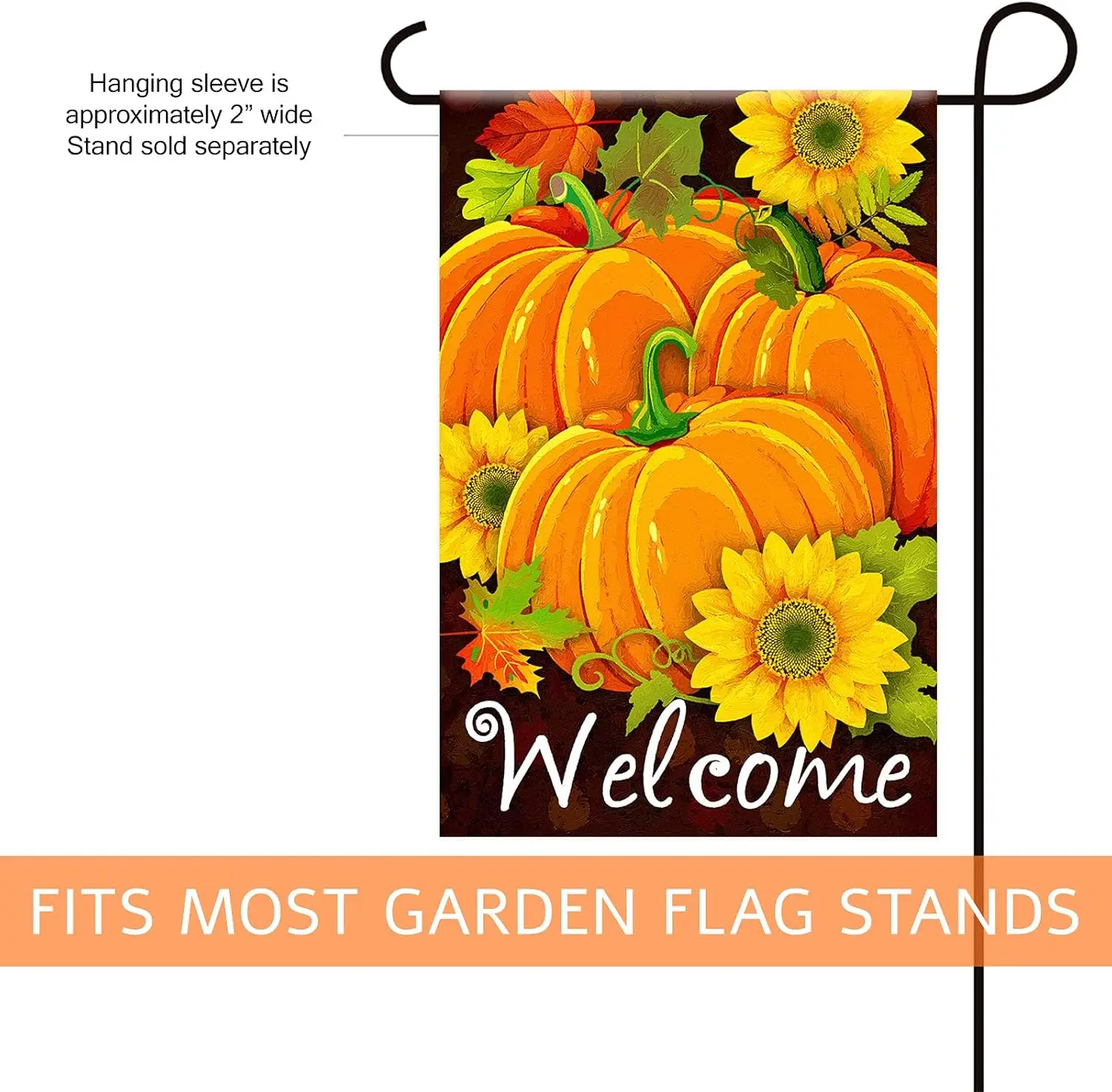 Texupday Welcome Fall Pumpkins Sunflowers Decoration Garden Flag Autumn Outdoor Flag 12