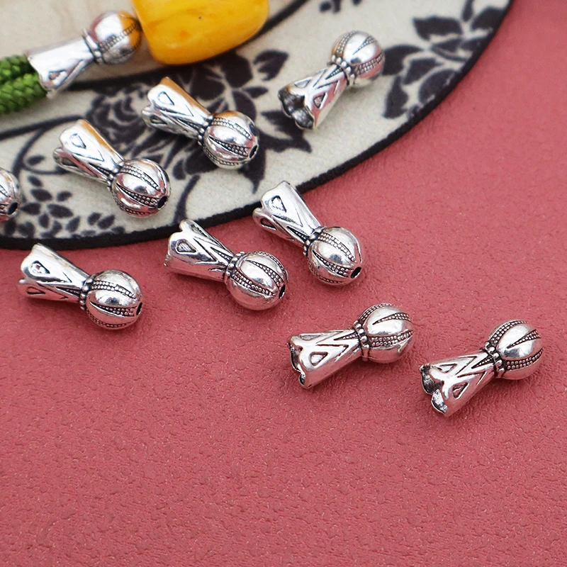 30pcs/lot Ethnic Retro Irregular Tassel Caps 13.5x6.5Pendants Cords End Cover Caps DIY Metal Jewelry Accessories Handicrafts