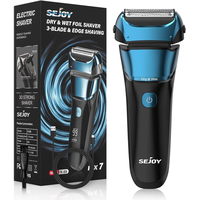 Sejoy Electric Razor for Men Foil Shaver with 3-Blade Edge Shaving Area, 7500 RPM High Speed Motor Digital Power Display Mens El