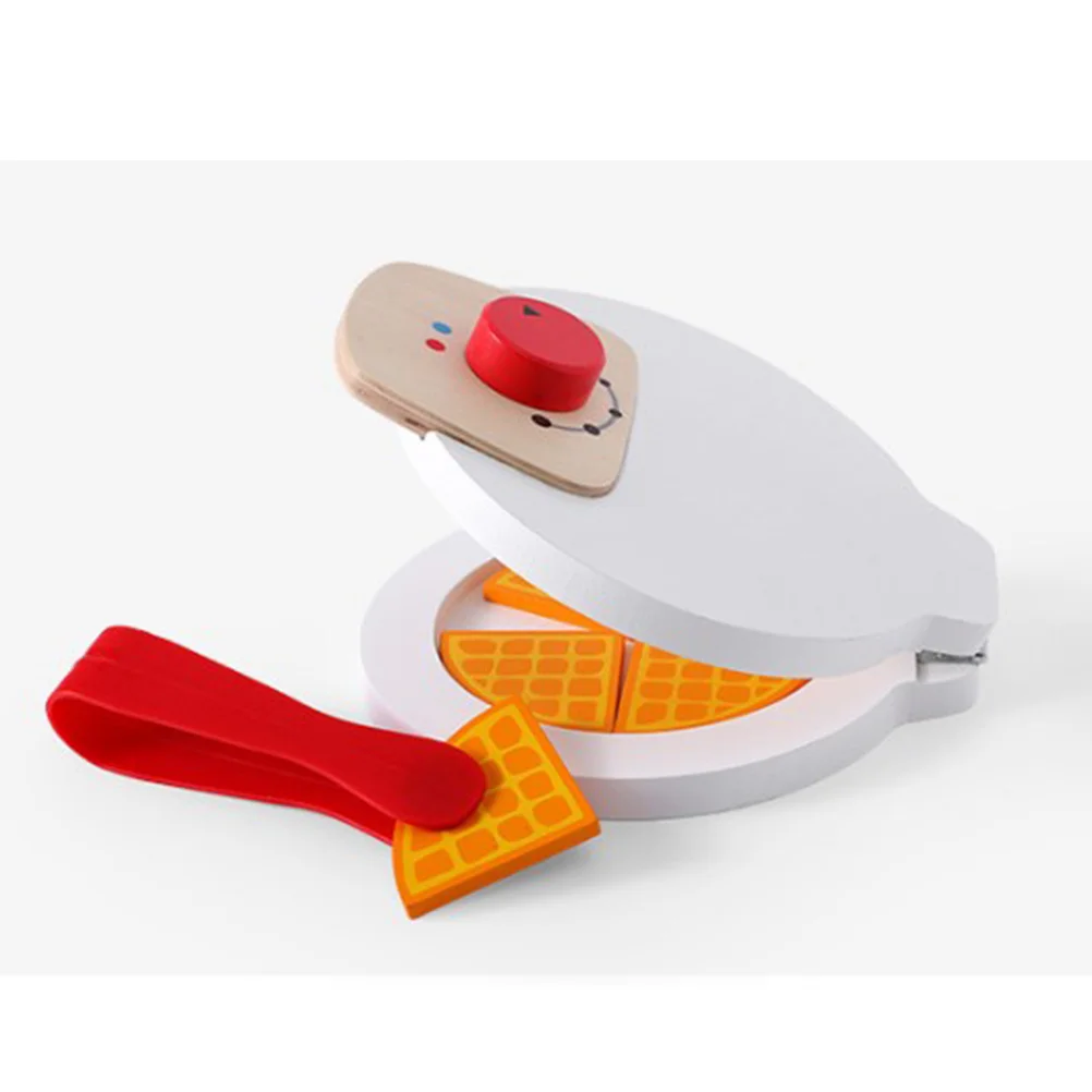 Kids Kitchen Toys Wooden Simulation Kitchen Toys Cooking Utensils Toys Pancake Machine Set (White) kid toys