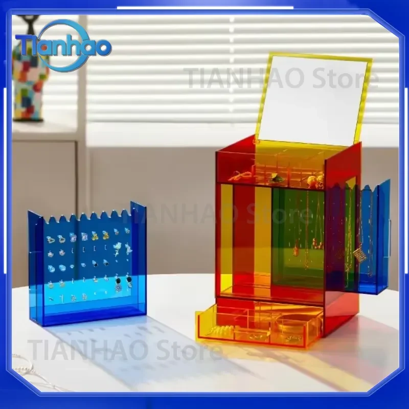 Elegant Acrylic Jewelry Box for Women 2025 New Earrings and Necklaces Holder Large Capacity Display Case Gift for Jewelry