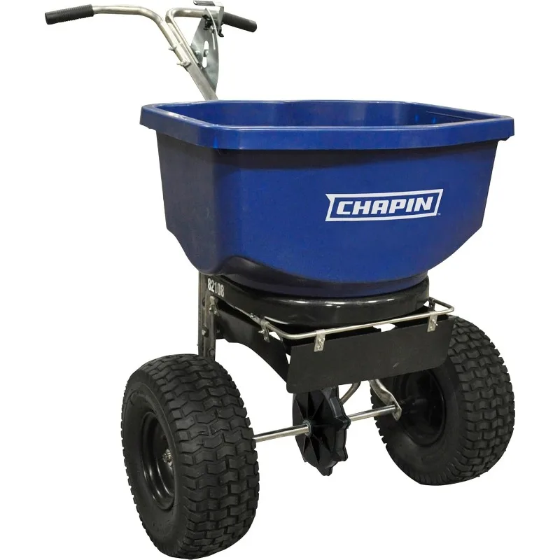 82108B 100-pound Professional Salt and Ice Melt Broadcast Spreader, 14