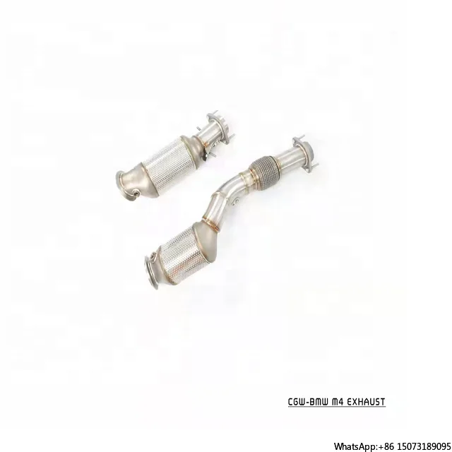 CGW Growling Sound Valve Exhaust Downpipe Muffler Tip for G82 M4 3.0T 2021 Header with Heat Shield