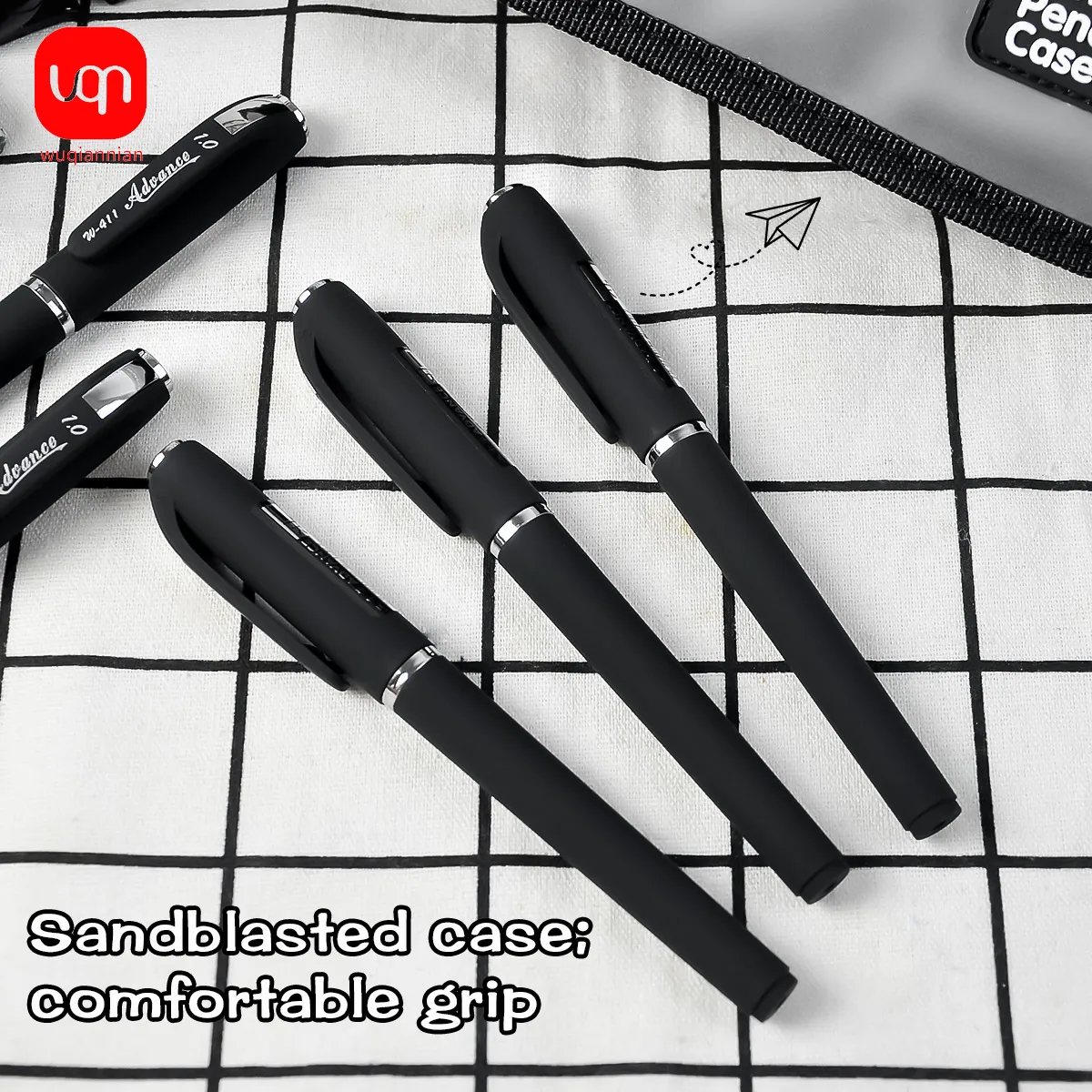 WQN-3/6/12 قطعة قلم جل بتصميم بسيط 0.5 مللي متر بنك الاستثمار القومي للكتابة السلسة حبر أسود اللوازم المدرسية والمكتبية