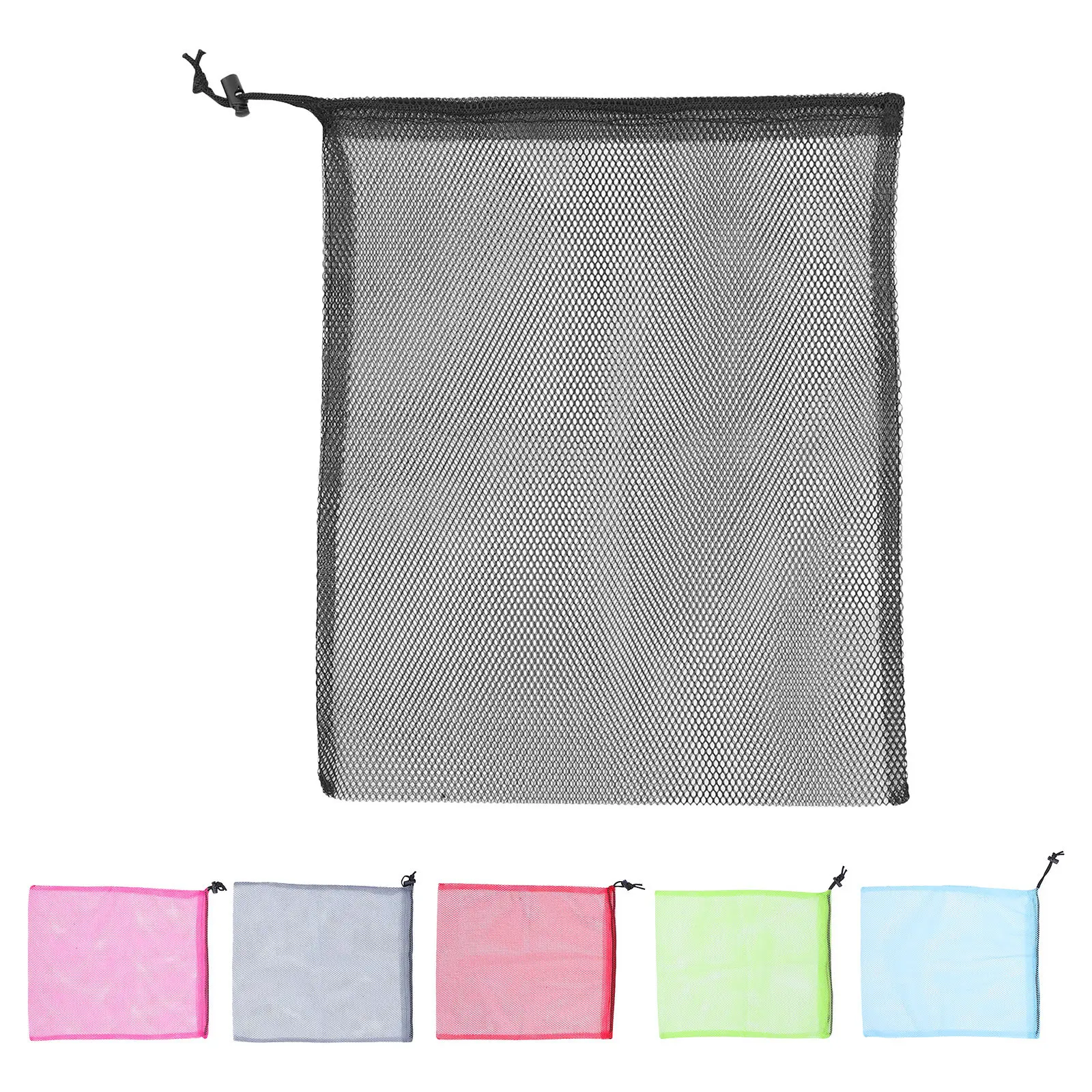 6Pcs Drawstring Mesh Storage Bags Portable Fitness Gear Pouches Home Travel Organizer Random Colors