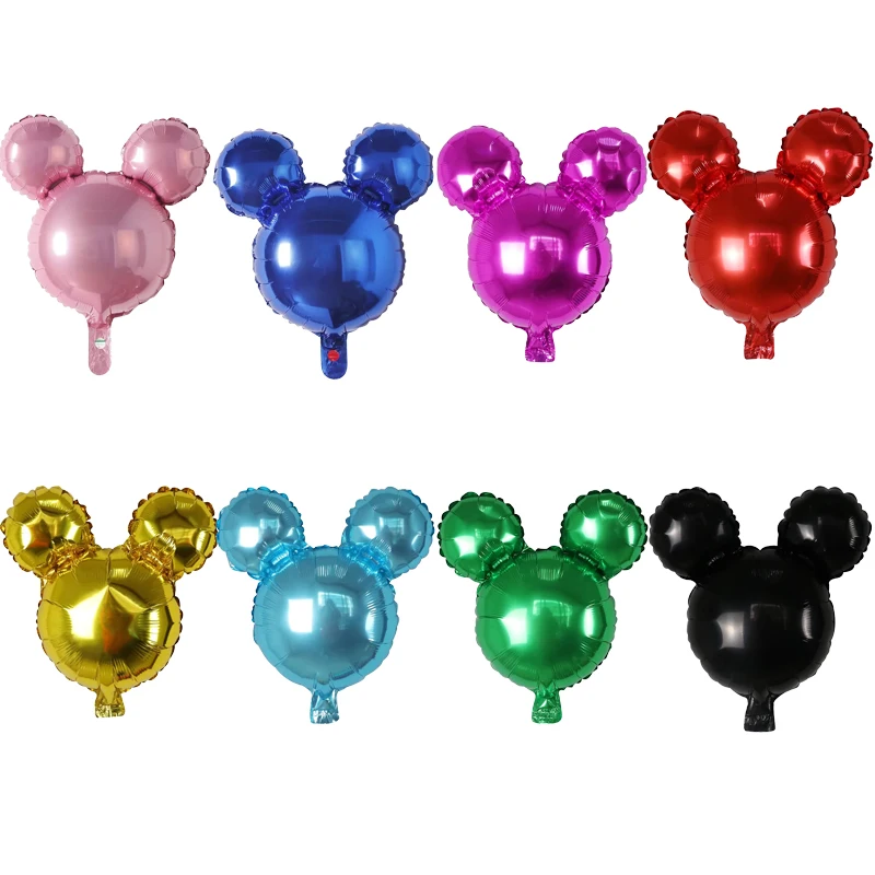 10 sztuk Mickey Minnie Mouse głowa balon z folii aluminiowej Baby Shower dekoracja urodzinowa dla dzieci zabawki dostarcza powietrze Globos