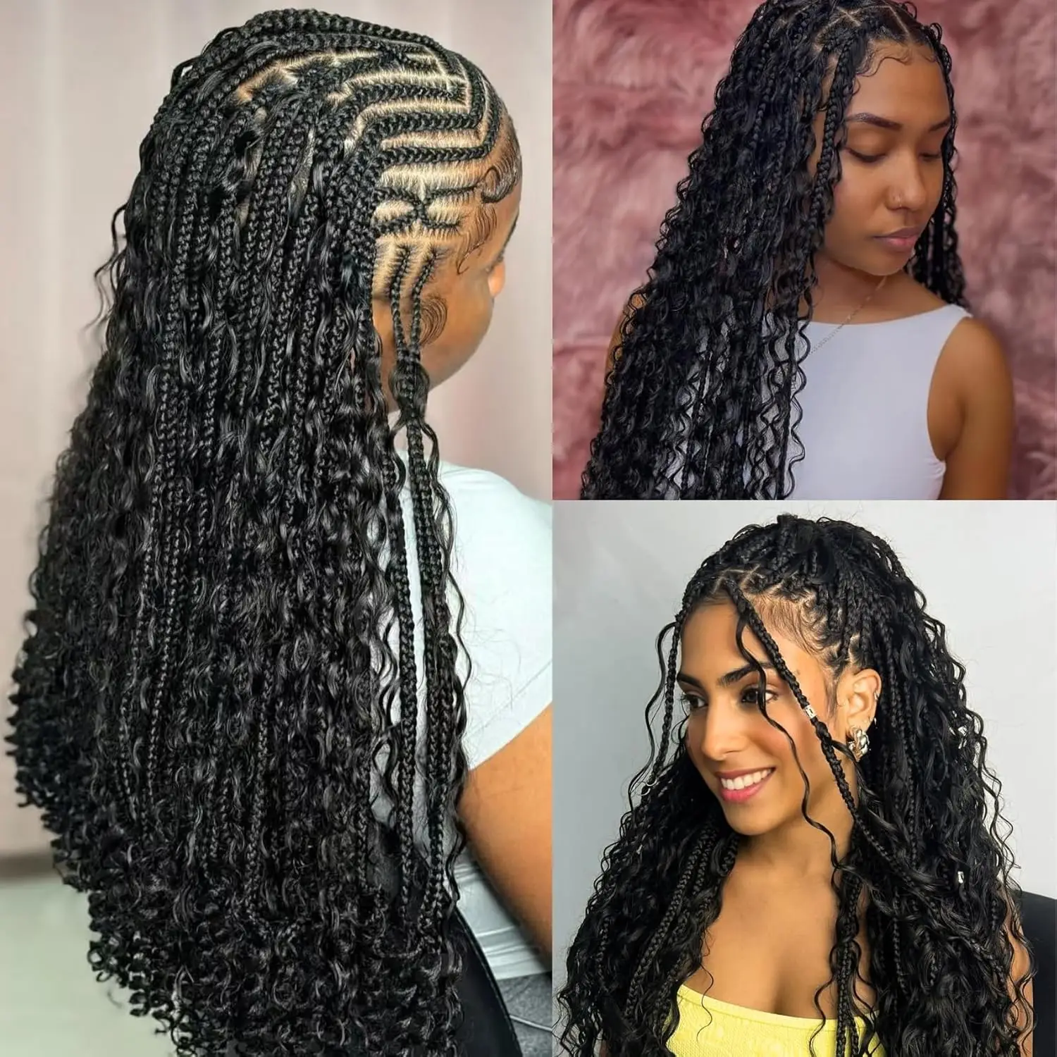 Pre Stretched Jet Black Boho Hair for Braiding