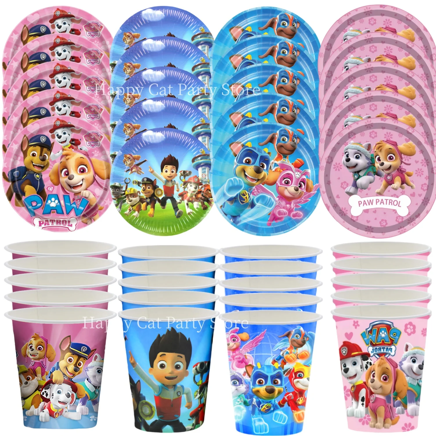 

40pepole PAW Patrol Disposable Tableware Set Birthday Party Decor Patrol PAW Paper Plate Cup Kids Girls Favors Party Supplies