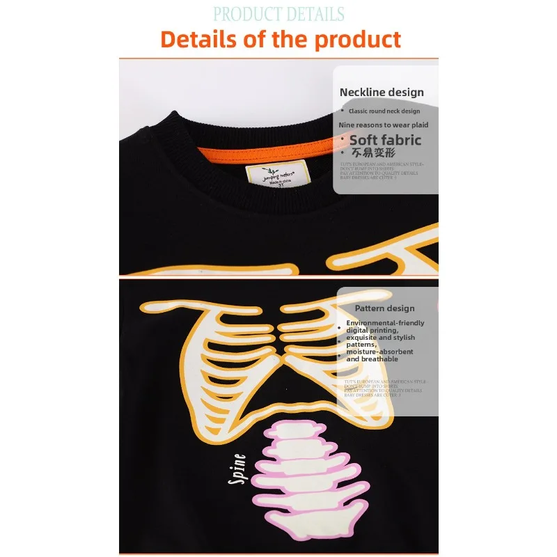 توهج الظلام هالوين هوديي جاك يا فانوس طباعة البلوز مضيئة محبوك القطن البلوز الخريف الملابس ملابس الحفلات زي #4