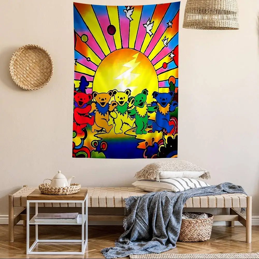 G-Grateful D-Dead Band Hanging Bohemian Tapestry Bohemian Wall Tapestries Mandala Kawaii Room Decor