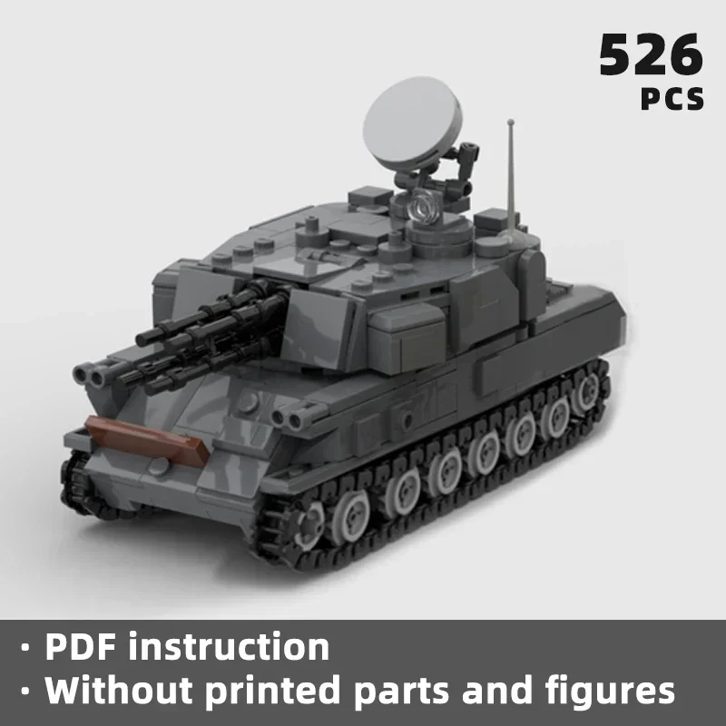 

powerful ZSU 23-4 Shilka Soviet cold war anti air system bricks Russian tank modern era blocks armored military army cold war