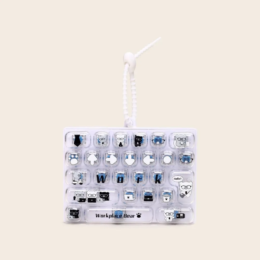 26-Key Decompression Button Cute Design Transparent Dual-Tone Mini Keyboard Pendant Simulation Keyboard Keyboard Keychain
