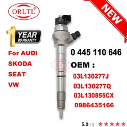 NEW 03L130277J 0445110646 Diesel Injector Euro5 0 445 110 646 03L130277Q For AUDI SKODA SEAT VW 03L130855CX 0986435166