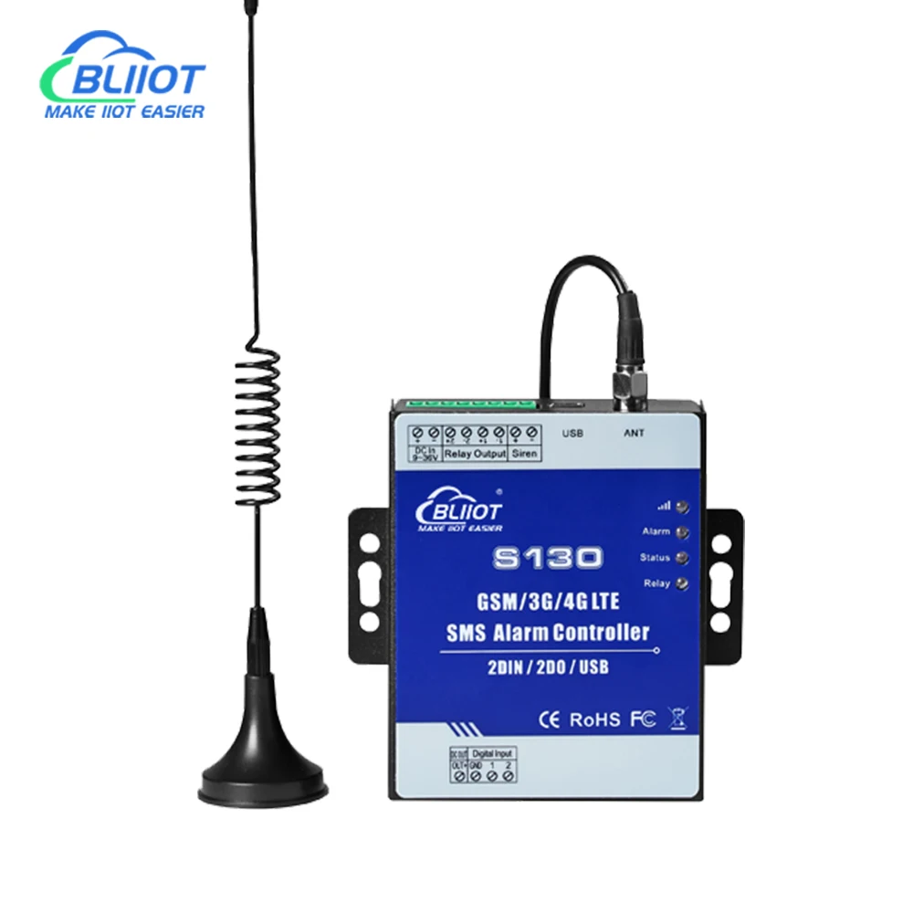 2DIN+2Relay 4G SMS Remote Alarm Controller for Remote Monitoring and Control