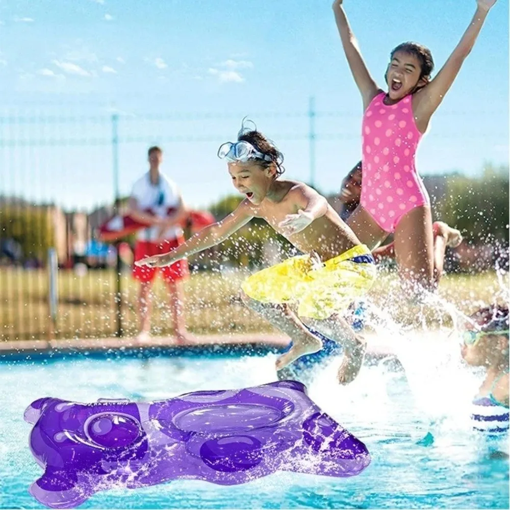 Cute PVC Inflatable Pool Float Bear Shaped Swimming Pool Inflatable Surf Board Thickened Floating Raft Summer Beach