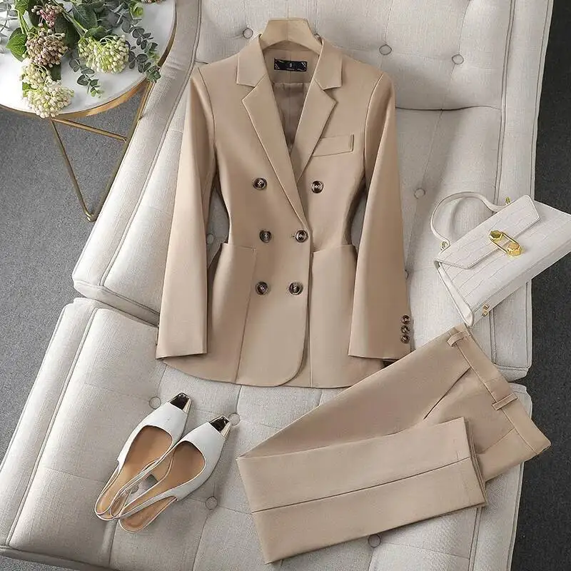 Abiti da lavoro formali da donna con pantaloni e giacche Cappotto Stili OL Abbigliamento da lavoro per ufficio Tailleur pantalone professionale Pantaloni Set Blazer