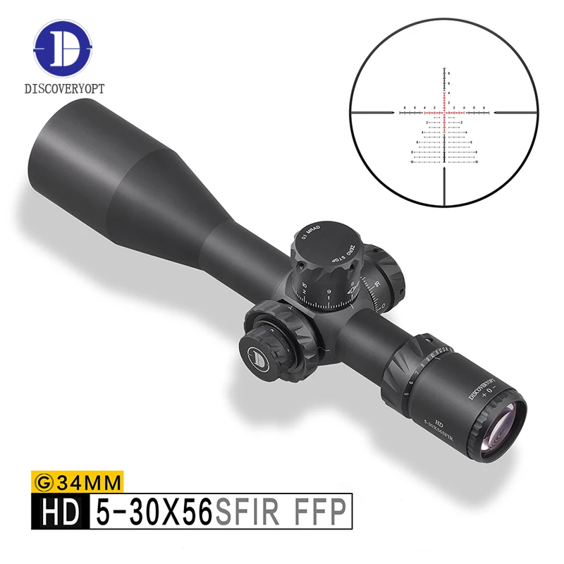 Discovery Optics Hunting Scope HD 5-30x56 SFIR SLT FFP IR-MIL Tactical Long Range Shooting Hunting Scope 34mm Tube